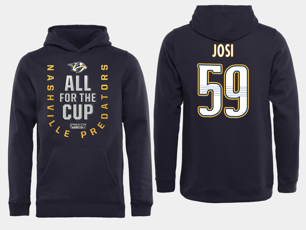 Men NHL Adidas Nashville Predators #59 Josi black ALL for the Cup hoodie->nashville predators->NHL Jersey